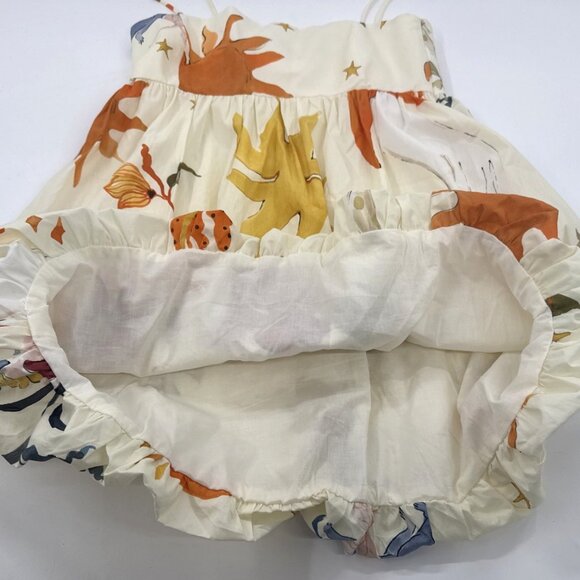 Zara Dress Womens Small Bubble Hem Voluminous Print Spaghetti Strap Blogger Fave - Picture 6 of 15